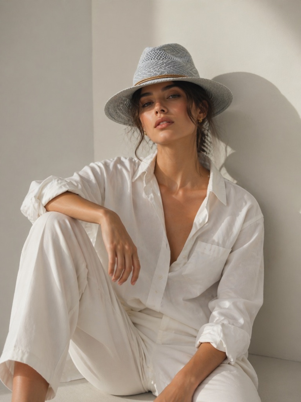 Bronxton Joia Gray Woven Hat